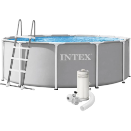 366х122 см каркасный бассейн intex 26718 лестница, фильтр